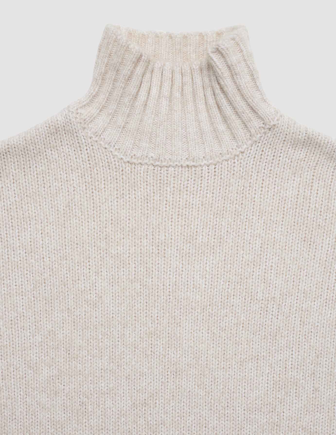 Women's Chunky Soft Wool Knit Turtleneck Sugar Melange